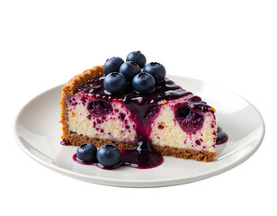piece blueberry cheesecake baked oats isolated on transparent png
