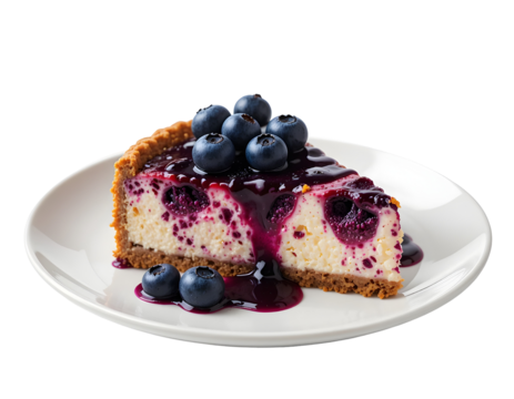 piece blueberry cheesecake baked oats isolated on transparent png