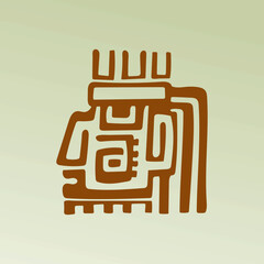 Flat design aztec head icons