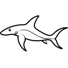 Fototapeta premium hammerhead shark swimming forward on white background