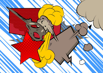 Modern creative pop art vibrant comic book style background. Cartoon effects explosion design.