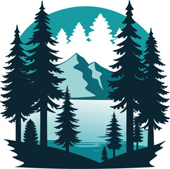 Fototapeta premium Paddleboarding Adventure in Nature Vector