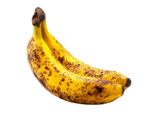 Two overripe bananas isolated on black background, Isolated On Transparent Background, Png