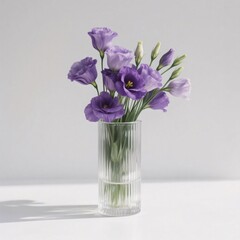 Bouquet of purple flowers in a vase © Tina