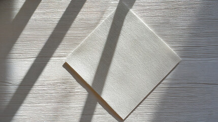 A blank notecard on light wood, embodying simplicity and natural beauty.