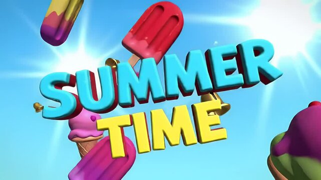 Summer time ice cream popsicles