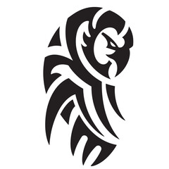 Naklejka premium Abstract polynesian style tribal tattoo design depicting a powerful owl symbol