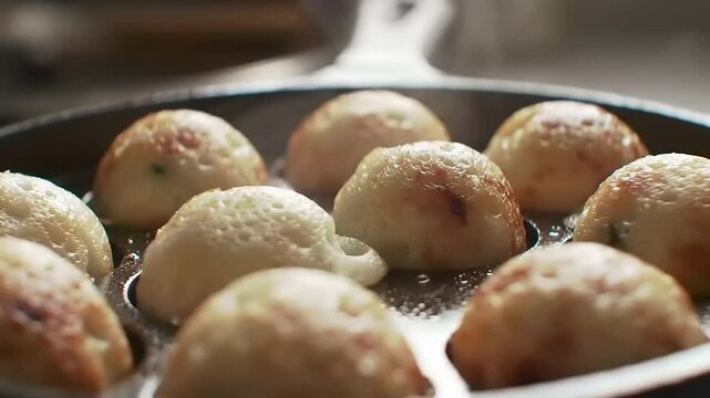 Cooking Appam in Pan.