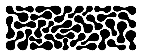 Collection of irregular amoeba blobs shape doodle. Abstract liquid organic shapes silhouette, isolated on white background.
