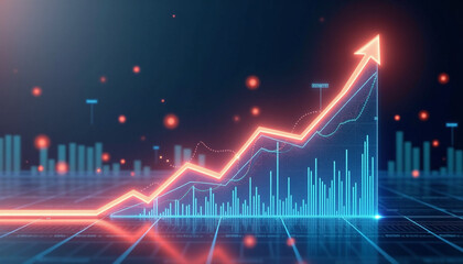 stock market investment trading graph growth.Trade business analytics graph and financial chart.
