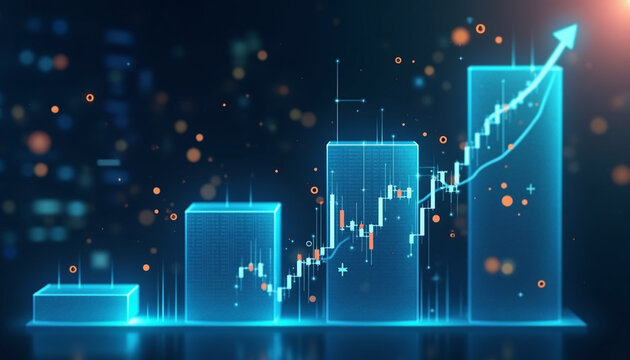 stock market investment trading graph growth.Trade business analytics graph and financial chart.
