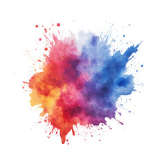 Abstract Watercolor Paint Explosion with Dynamic Color Splatter in Artistic Expression