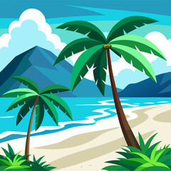 palm tree on a tropical beach