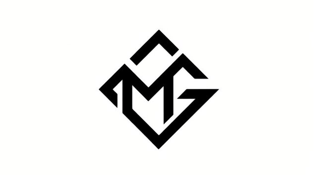 Monochrome Abstract Logo Design Featuring Interlocking Geometric Shapes on Dark Background for Modern Brand Identity