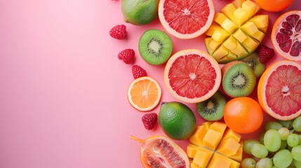 Conceptual image of a digital screen displaying a fruit background for a wallpaper design