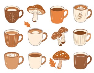 Obraz premium seamless pattern with coffee cups