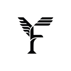 Falcon Letter F Bold Logo for Tech or Athletic Identity  
