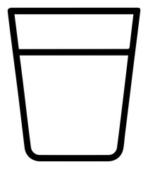 Glass of Water Simple Minimalist Icon Refreshment Clean Beverage