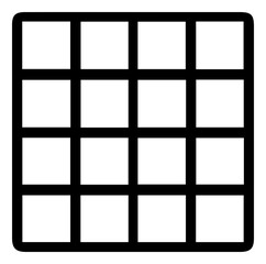 Minimalist 4x4 grid icon a simple and versatile layout for digital designs