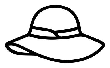 Stylish black outline sun hat perfect for summer and beach protection