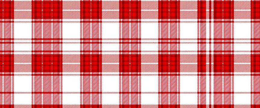 Classic red and white lumberjack flannel check seamless vector pattern , retro, surface