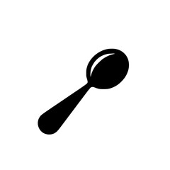 Baby Spoon Silhouette Icon – Minimalist Black SVG Clipart