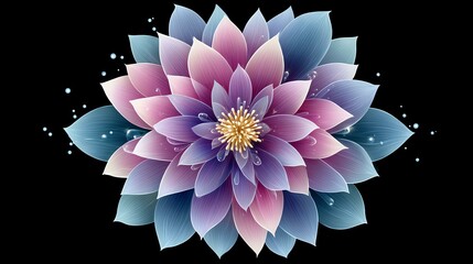 Colorful abstract lotus flower illustration.