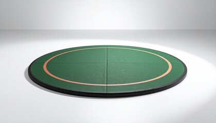 Circular Green Wrestling Mat Mockup With Shadow Effect And Clear Background Isolated Background