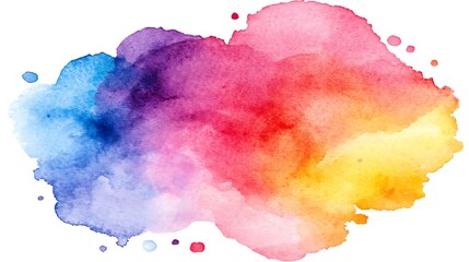 Vibrant watercolor splash in rainbow hues creates a dynamic and fluid texture for artistic
