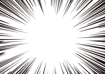 集中線　線　漫画　サンバースト　注目　背景透過