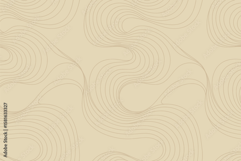 Poster a seamless pattern of flowing lines in a light beige color creating a wave like abstract background 