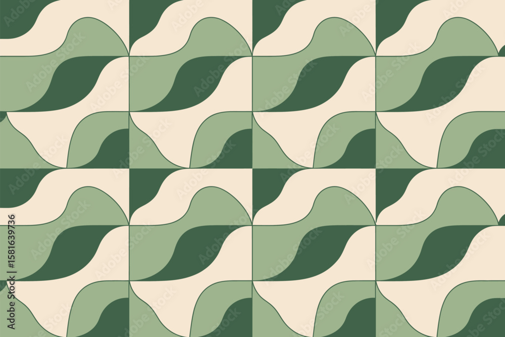 Fototapete serene abstract backdrop featuring a calming palette of greens and creams, creating an inviting, org