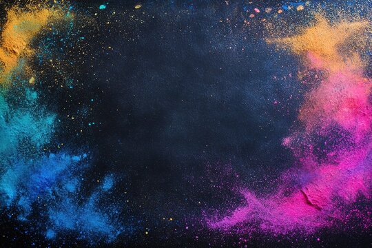 A colorful chalk border on a blackboard background with copy space for school, art, and creative concepts. - Powered by Adobe