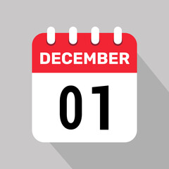 1 december calender icon text page monthly web design.