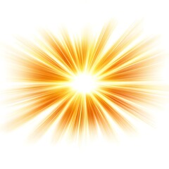 vector light burst effect with radial glow, bright yellow and orange on clean white background 
