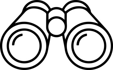 Simple outline icon of binoculars for observation and exploration