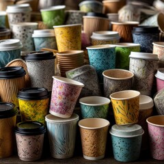 Colorful disposable coffee cups (2)