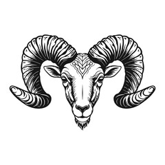 Ram Head Vector Illustration Bold Mascot Design