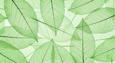 Obraz premium Pale Green Skeletonized Leaves Springtime Nature Background 1