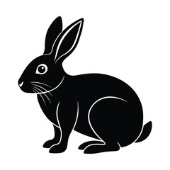 Obraz premium black rabbit vector illustration