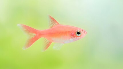 Fototapeta premium Pink GloFish swimming in green background