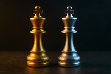 king chess pieces on a chessboard
