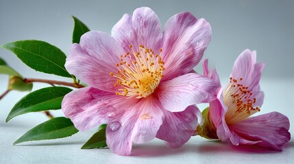 Close-up of pink camellia flowers
