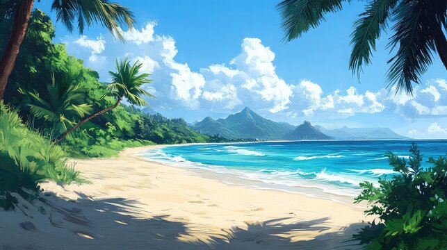 Summer Beach Wallpaper Capturing the Essence of Paradise Representing Vacation Dreams Seaside Bliss and Ocean Views for Resort Marketing Travel Campaigns and Seasonal Promotions