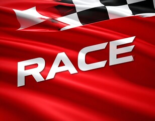 Racing flag with text