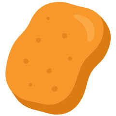 Nugget Perfection: A vibrant, detailed illustration of a single nugget, perfect for culinary and food themes.