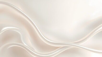 優雅な光沢を放つ淡いベージュと白のウェーブ