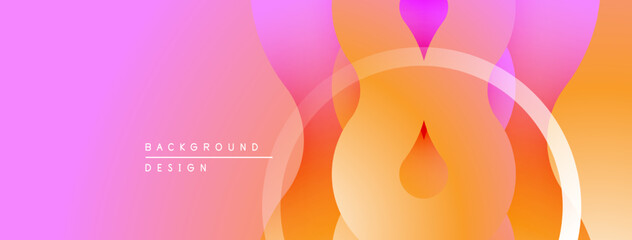 Abstract gradient background. Soft pink, orange hues blend seamlessly. Circular shapes overlap creating dynamic visual effect. Modern design element.
