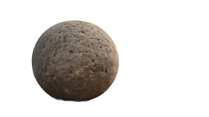 Textured spherical object with pitted surface isolated on a transparent background sphere rough