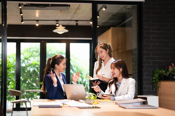 Company executive coaching young personal secretary assistant, team leader or senior manager...